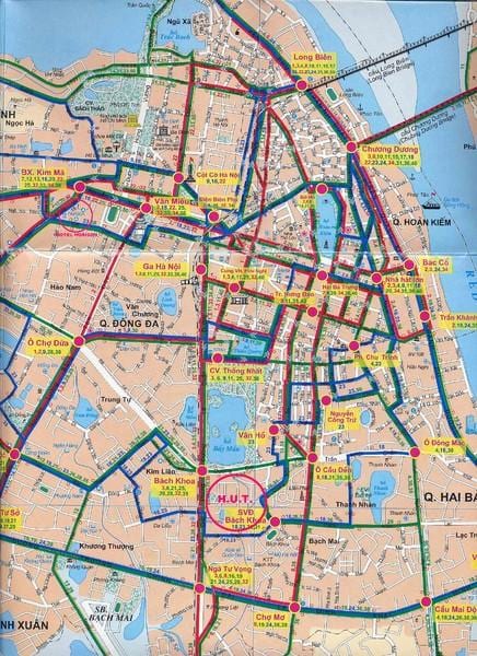 hà nội tuyến xe buýt bản đồ