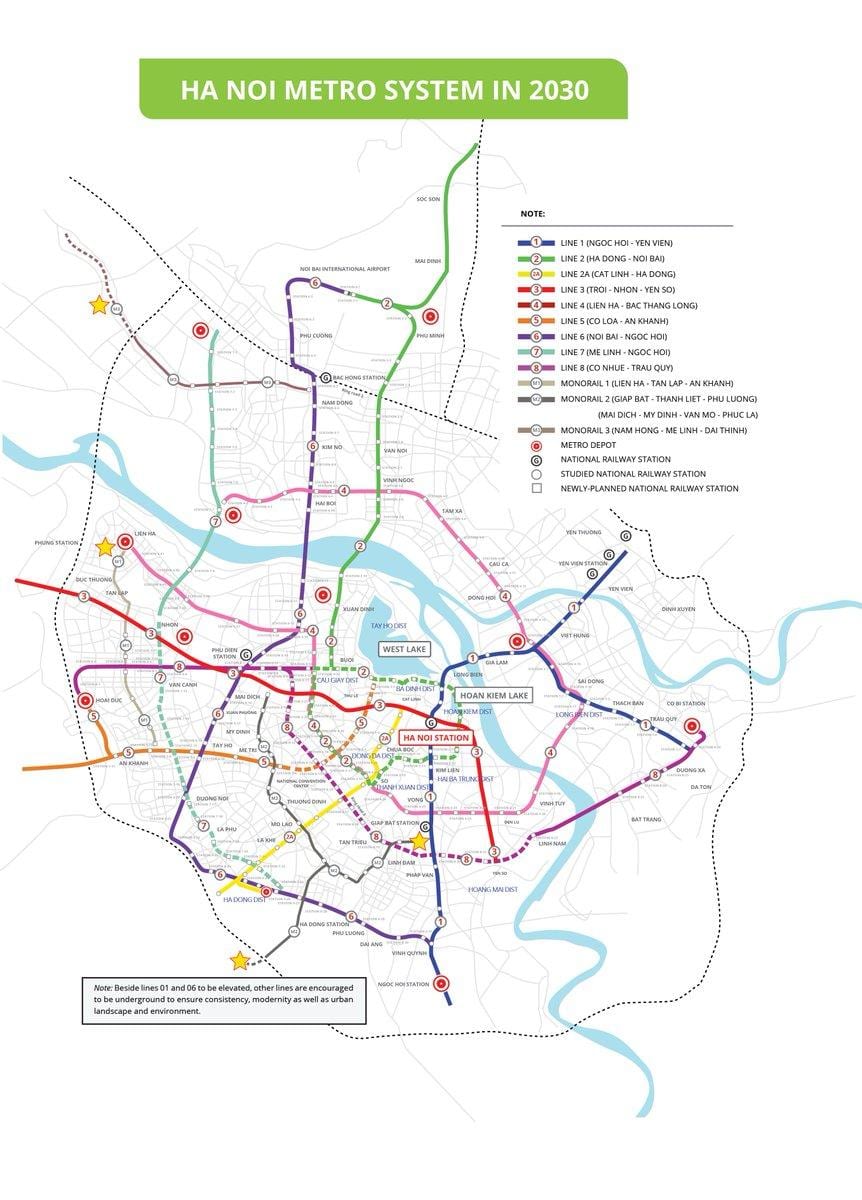 Bản đồ của hà nội metro