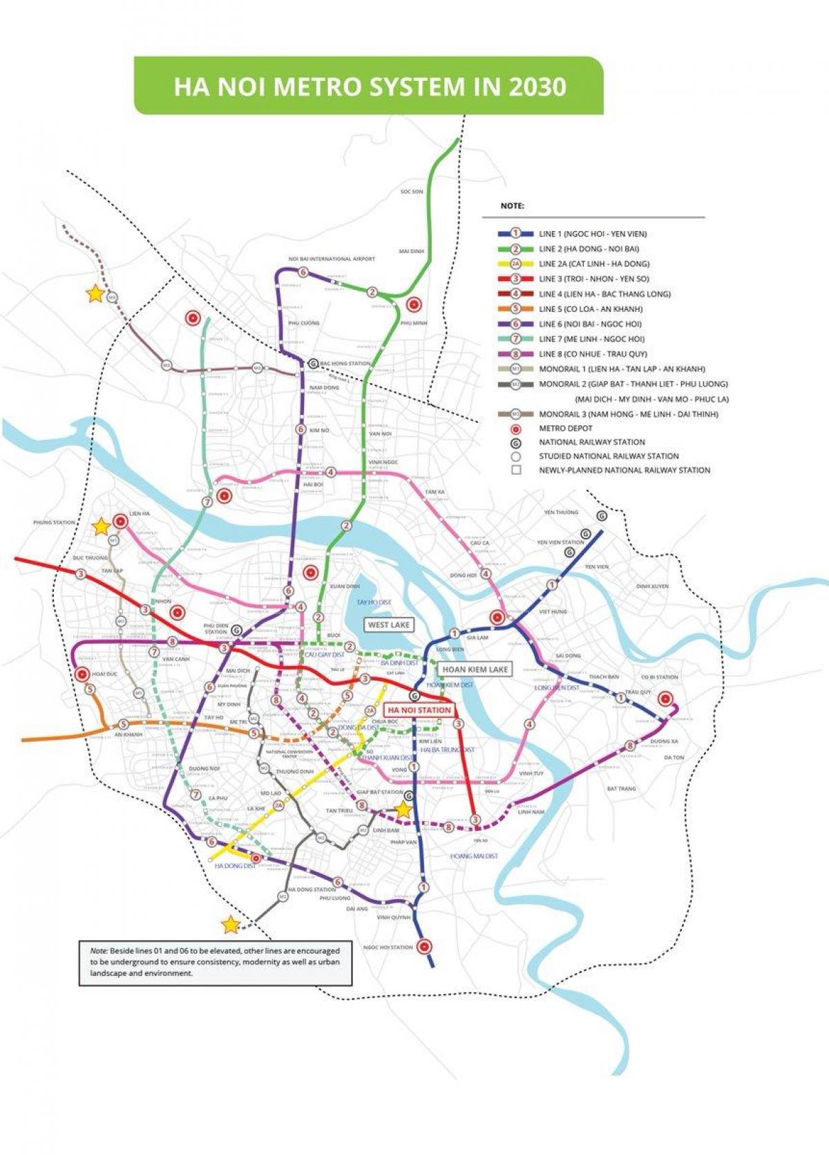 Bản đồ của hà nội metro