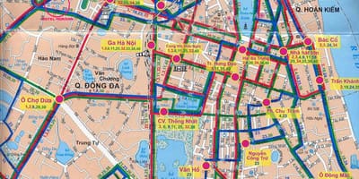 Bản đồ của xe buýt hà nội 17 đường